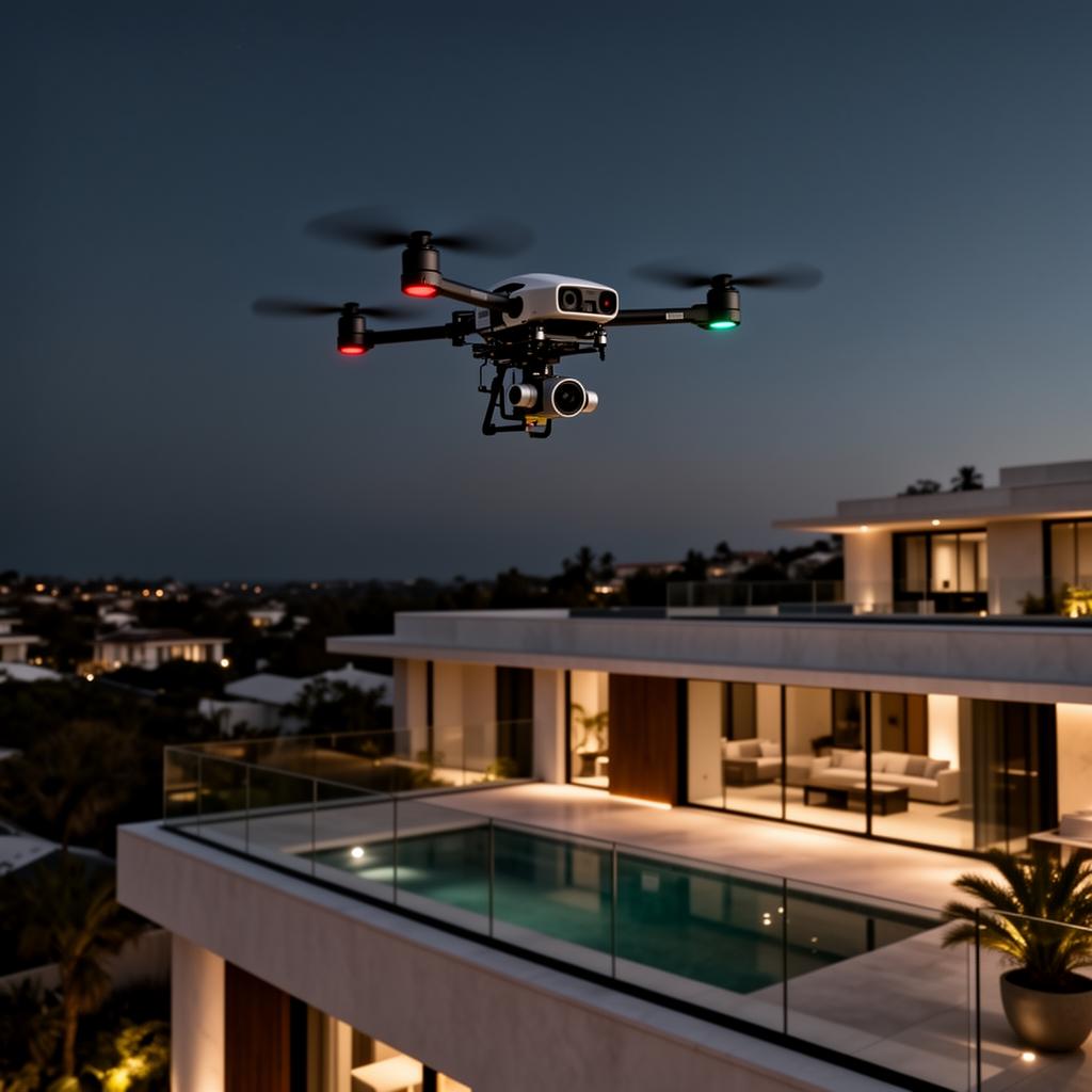 Drone performing a roof inspection
